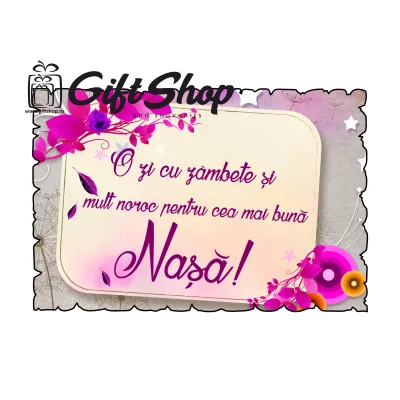 O zi cu zambete pentru cea mai buna nasa, magnet frigider  mgs103